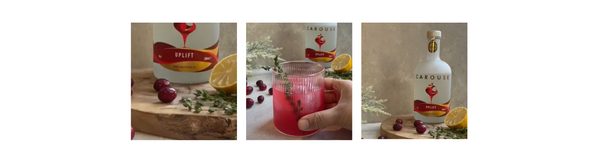 CAROUSE Cranberry Thyme Spritz - An alcohol-free cocktail for the Festive Season!