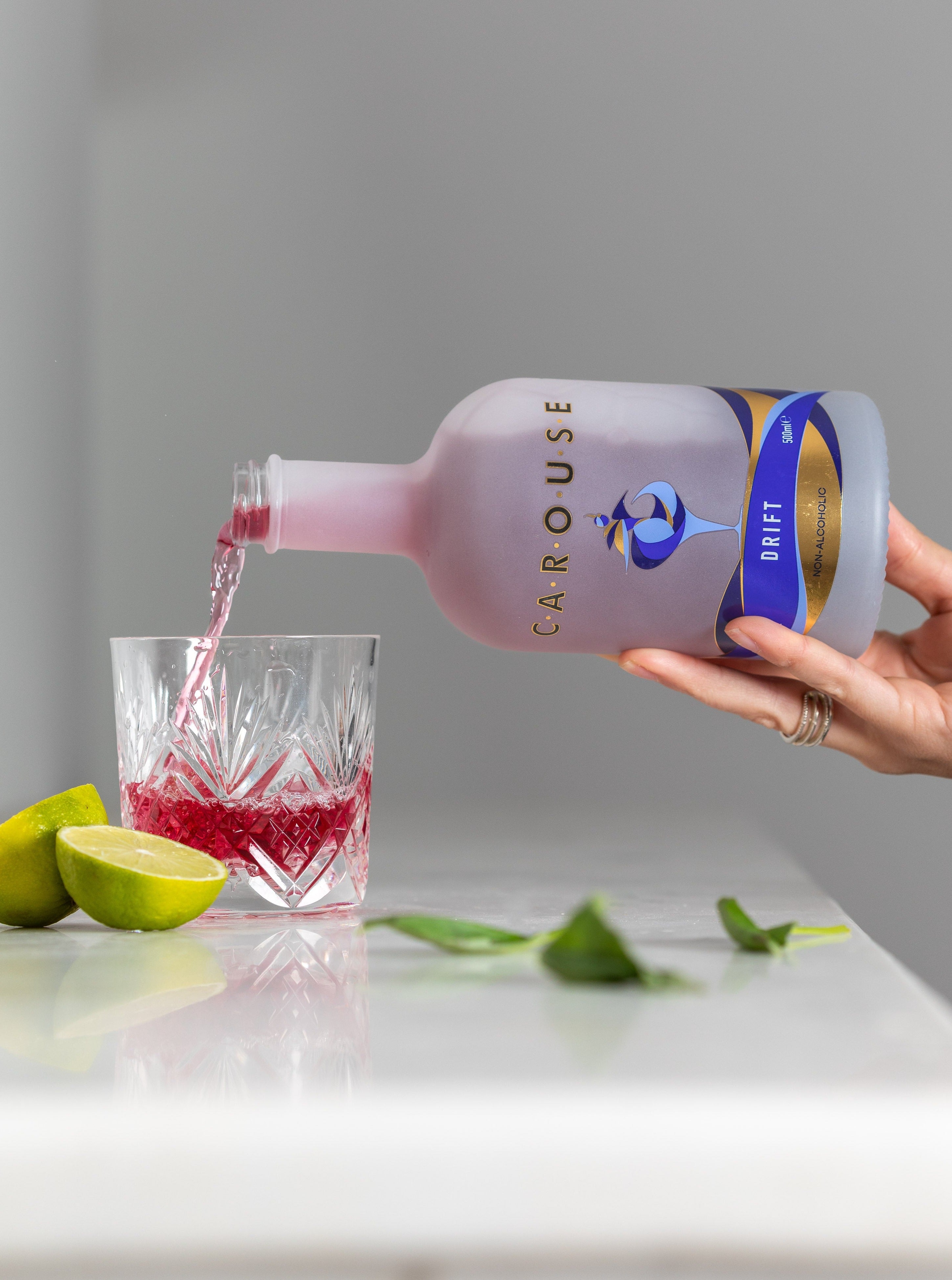 Drink CAROUSE; Pour yourself a glass of DRIFT mixed with your favourite mixer and drift into relaxation. Get our 500ml bottle and keep on relaxing longer