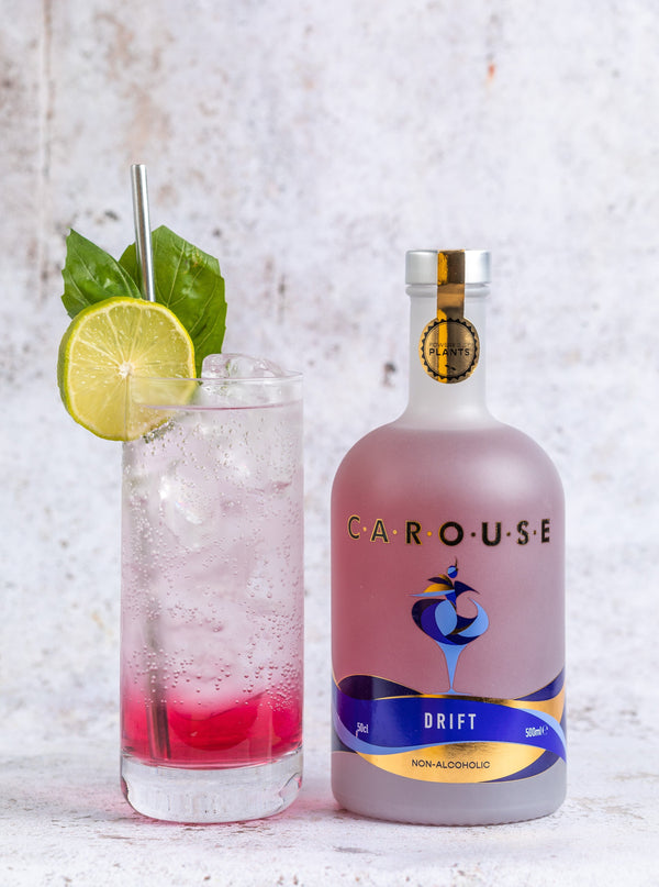 Drink CAROUSE; DRIFT into relaxation with a fresh, soothing cocktail, alcohol free. Get our 500ml bottle and keep on relaxing longer.